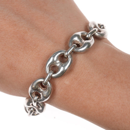 Vintage Italian sterling Mariner link chain bracelet