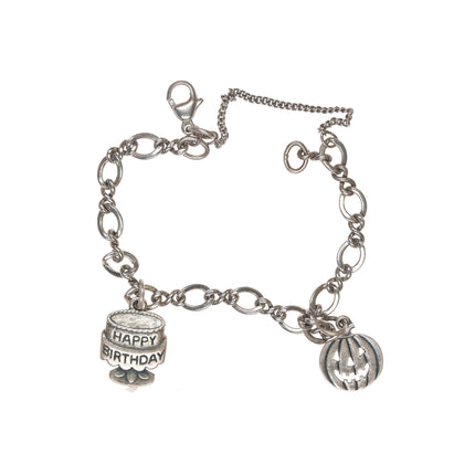 James Avery sterling Jack o Lantern Happy Birthday charm bracelet sterling