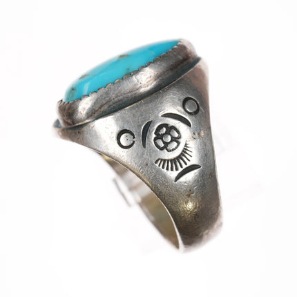 sz10.25 c1960's Nice Mexican Sterling turquoise ring