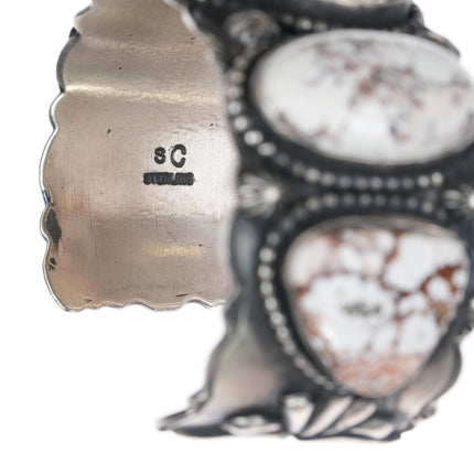 7" Shawn Cayatineto (Navajo) Sterling Wild Horse jasper cuff bracelet