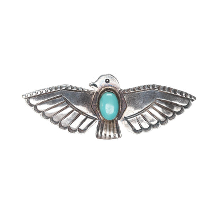 Vintage Native American sterling/turquoise thunderbird pin