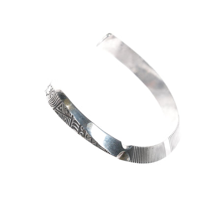 6.5" Norbert Peshlakai Navajo sterling forged cuff bracelet