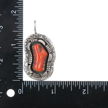 EG Navajo Sterling branch coral pendant