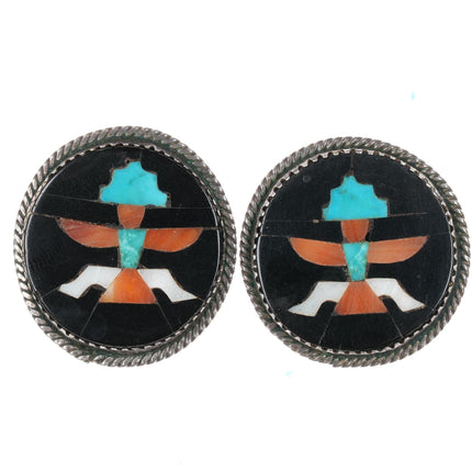 c1940's John Gordon Leak Zuni sterling screw back earrings