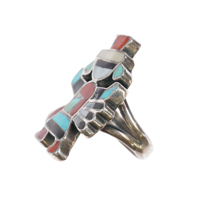 sz7 EA Zunie Zuni Rainbow Man sterling ring