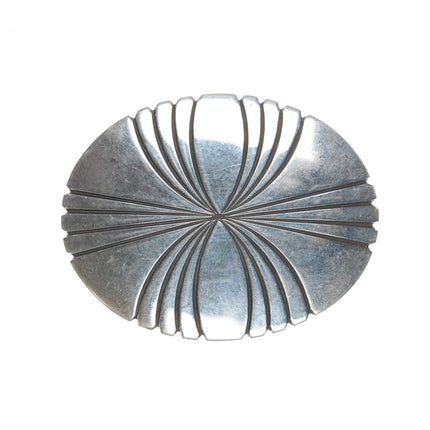 small Sally Yazzie Navajo silver belt buckle