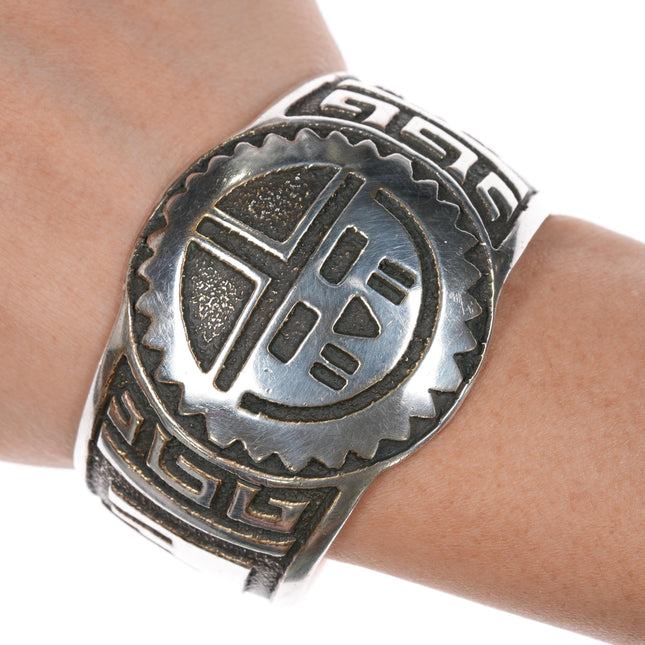 6.5" Ronnie Hurley Navajo Sterling Sunface cuff bracelet