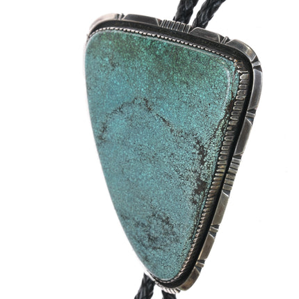 Huge Tom Willeto Navajo sterling turquoise bolo tie