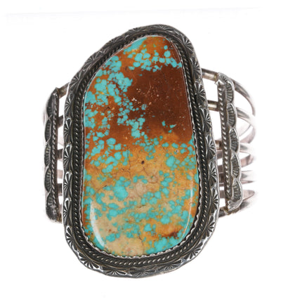 6.5" High Grade Hachita Turquoise Navajo sterling cuff bracelet