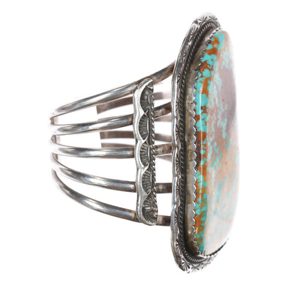 6.5" High Grade Hachita Turquoise Navajo sterling cuff bracelet