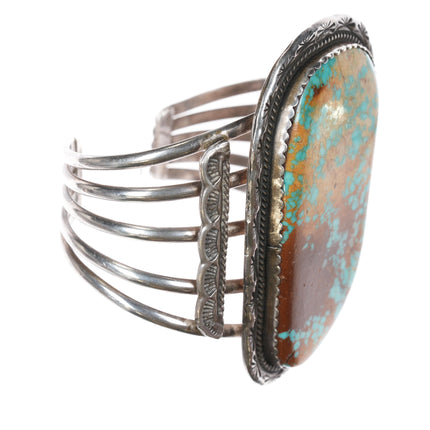 6.5" High Grade Hachita Turquoise Navajo sterling cuff bracelet