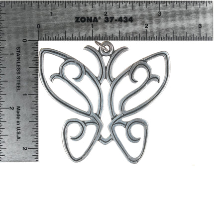 large Retired James Avery Butterfly Pendant in sterling