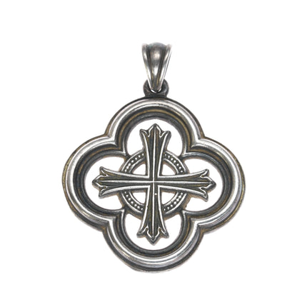 large Retired James Avery complex cross Pendant in sterling