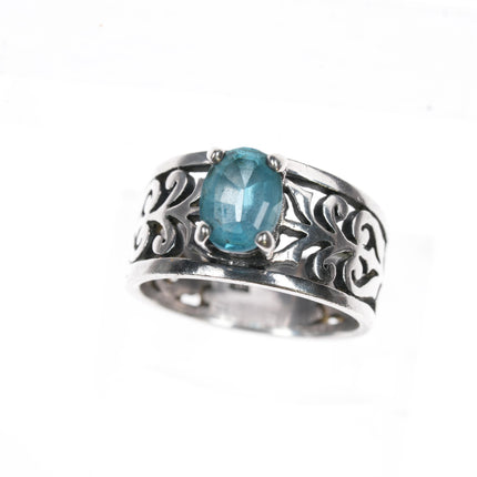 sz5.5 James Avery Blue Topaz filigree ring