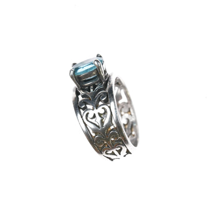 sz5.5 James Avery Blue Topaz filigree ring