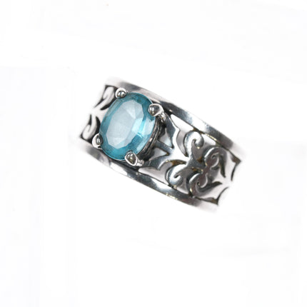 sz5.5 James Avery Blue Topaz filigree ring