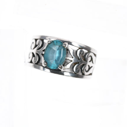 sz5.5 James Avery Blue Topaz filigree ring