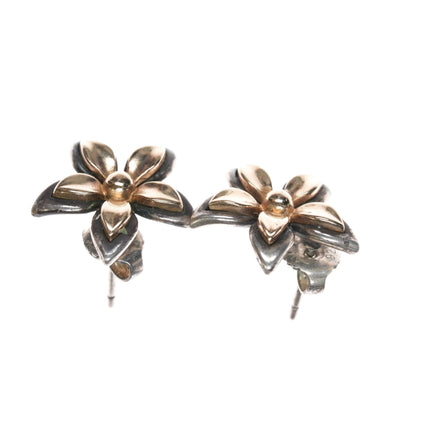 Retired James Avery 14k/Sterling blossom earrings