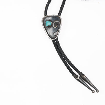 c1950 Navajo sterling bolo tie with turquoise