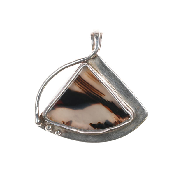 Retro Sterling Montana Agate pendant