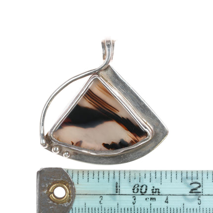 Retro Sterling Montana Agate pendant