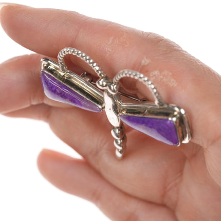 Melvin Francis Navajo Sugilite Sterling  Dragonfly pin