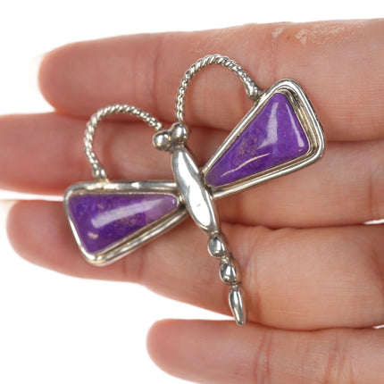 Melvin Francis Navajo Sugilite Sterling  Dragonfly pin