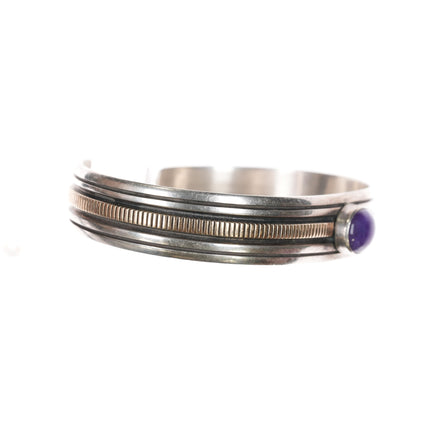 6.75" AB Navajo 14k/Sterling Sugilite cuff bracelet