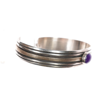 6.75" AB Navajo 14k/Sterling Sugilite cuff bracelet