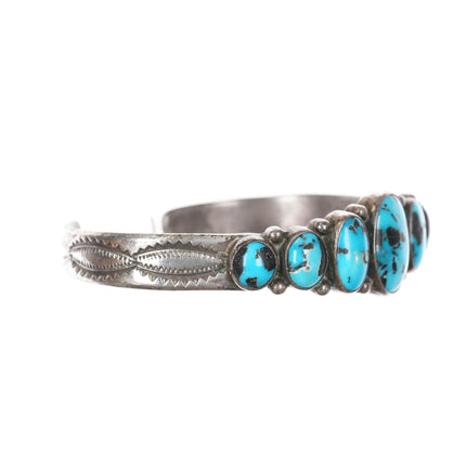 6 3/8" 1950's Blue Diamond Turquoise Navajo sterling cuff bracelet