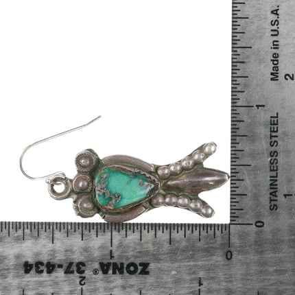 c1940's Zuni sterling and turquoise squash blossom earrings