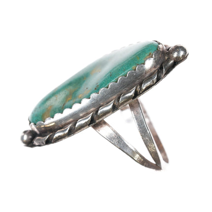 sz11.5 Vintage Navajo sterling and turquoise long ring