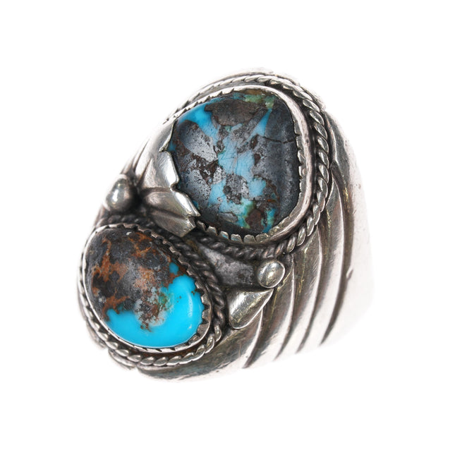 sz12 Vintage Mary Dayea Navajo Bisbee turquoise sterling ring