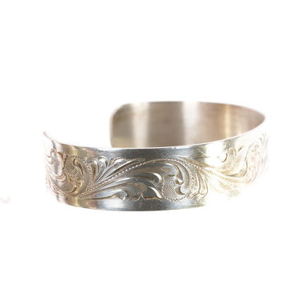 7.5" Big Bend Saddlery Hand Engraved sterling cuff bracelet