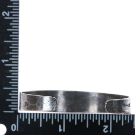 6.25" c1940's Navajo hand stamped silver cuff bracelet