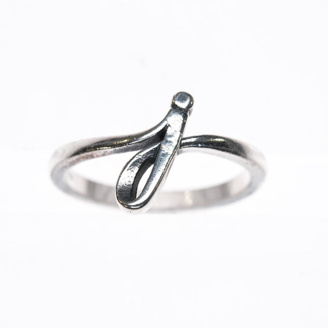 sz5.75 James Avery J initial ring in sterling