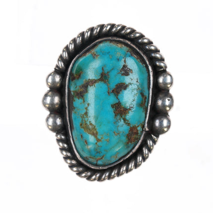 sz6 Vintage Navajo sterling ring with Kingman turquoise