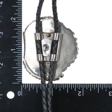 Stan Davidson (1933-2012) Brutalist sterling and onyx bolo tie