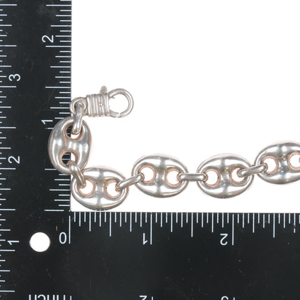 Vintage Italian sterling Mariner link chain bracelet