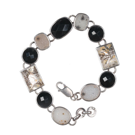 Retro Sterling quartz link bracelet