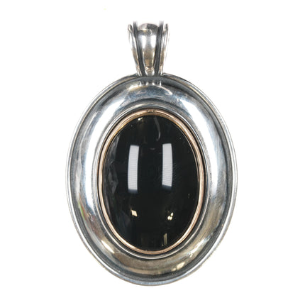 Retired James Avery Onyx 18k/sterling modernist pendant