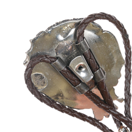 Stan Davidson (1933-2012) Brutalist sterling and tiger's eye bolo tie