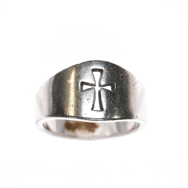 sz8.5 Retired James Avery wide crosslet ring sterling silver