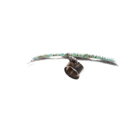 1980's Carlos Eagle Navajo sterling turquoise corn row pendant