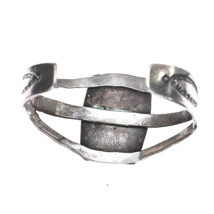 6.25" 1940's Navajo Sterling agate cuff bracelet