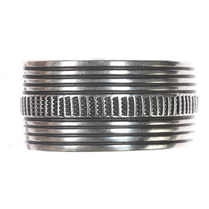 7" Linkin Navajo heavy stamped sterling silver cuff bracelet