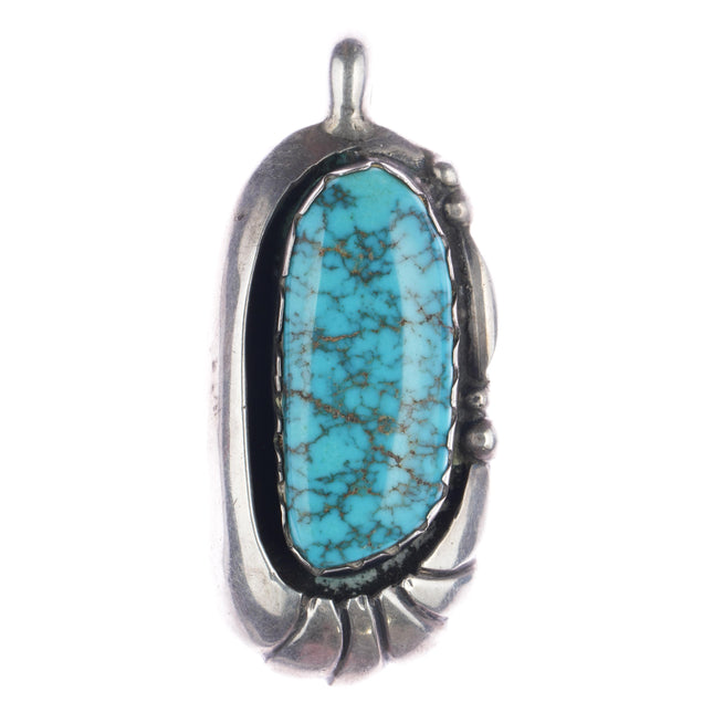 Vintage Lone Mountain Turquoise Native American sterling pendant