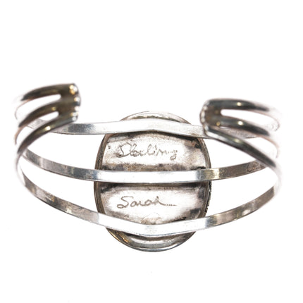 6 5/8" Sarah Sterling Gaspeite cuff bracelet