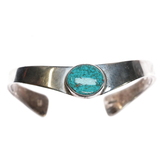 6.25" Natural Lone Mountain turquoise H Native American sterling cuff bracelet - Estate Fresh Austin