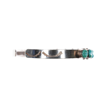 6.25" D & V Ahiyite Zuni sterling turquoise row cuff bracelet